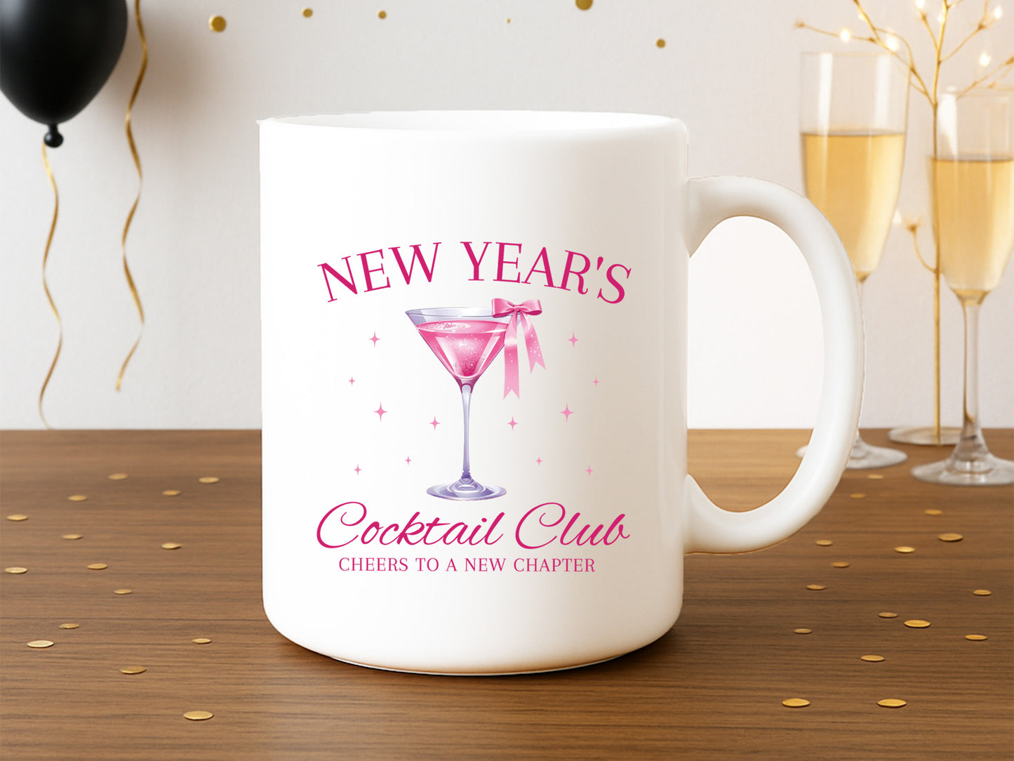 Pink Coquette New Year's Cocktail Club Sublimation