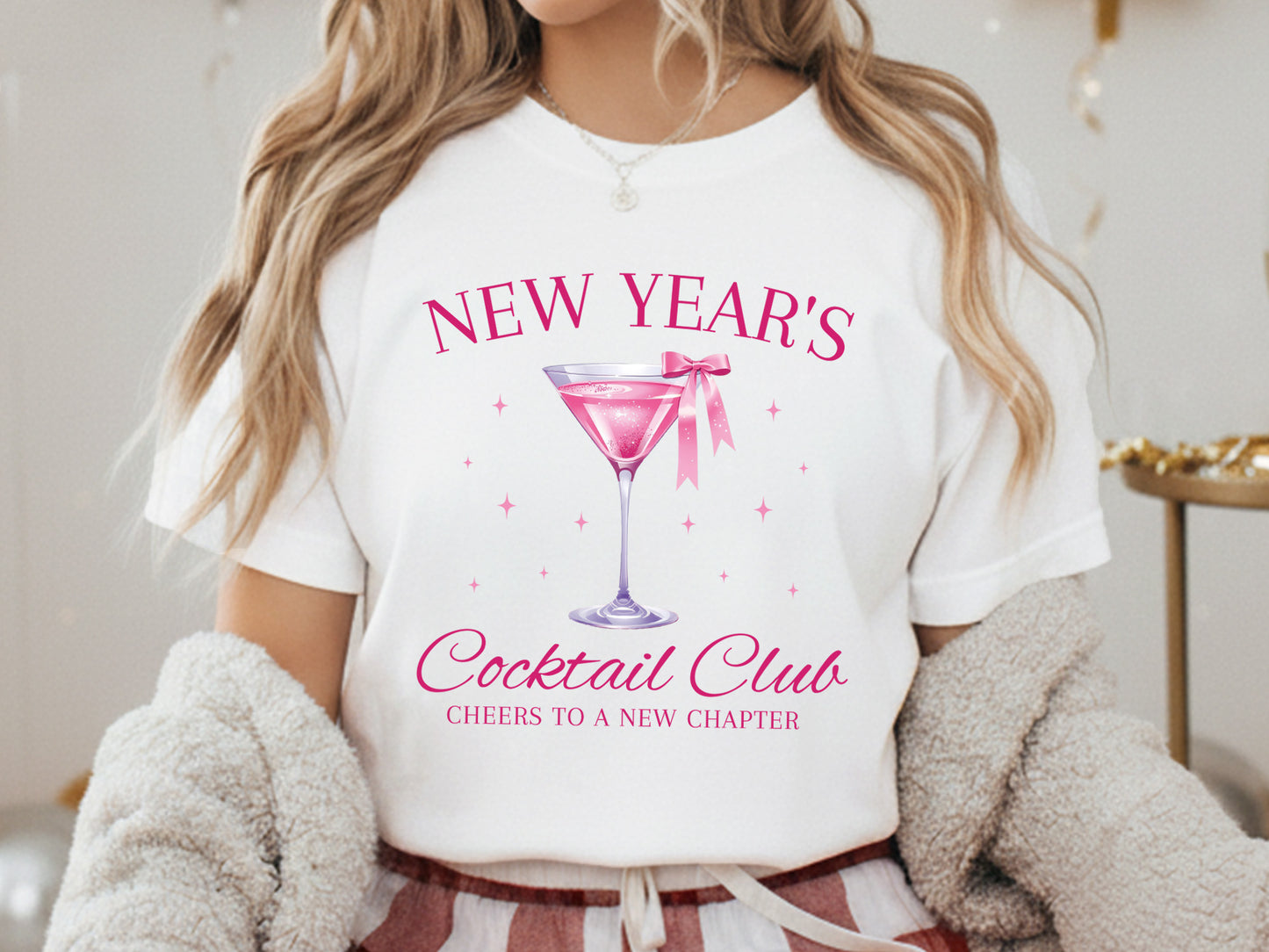 Pink Coquette New Year's Cocktail Club Sublimation