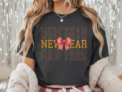 Pink Coquette Retro New Year Sublimation PNG