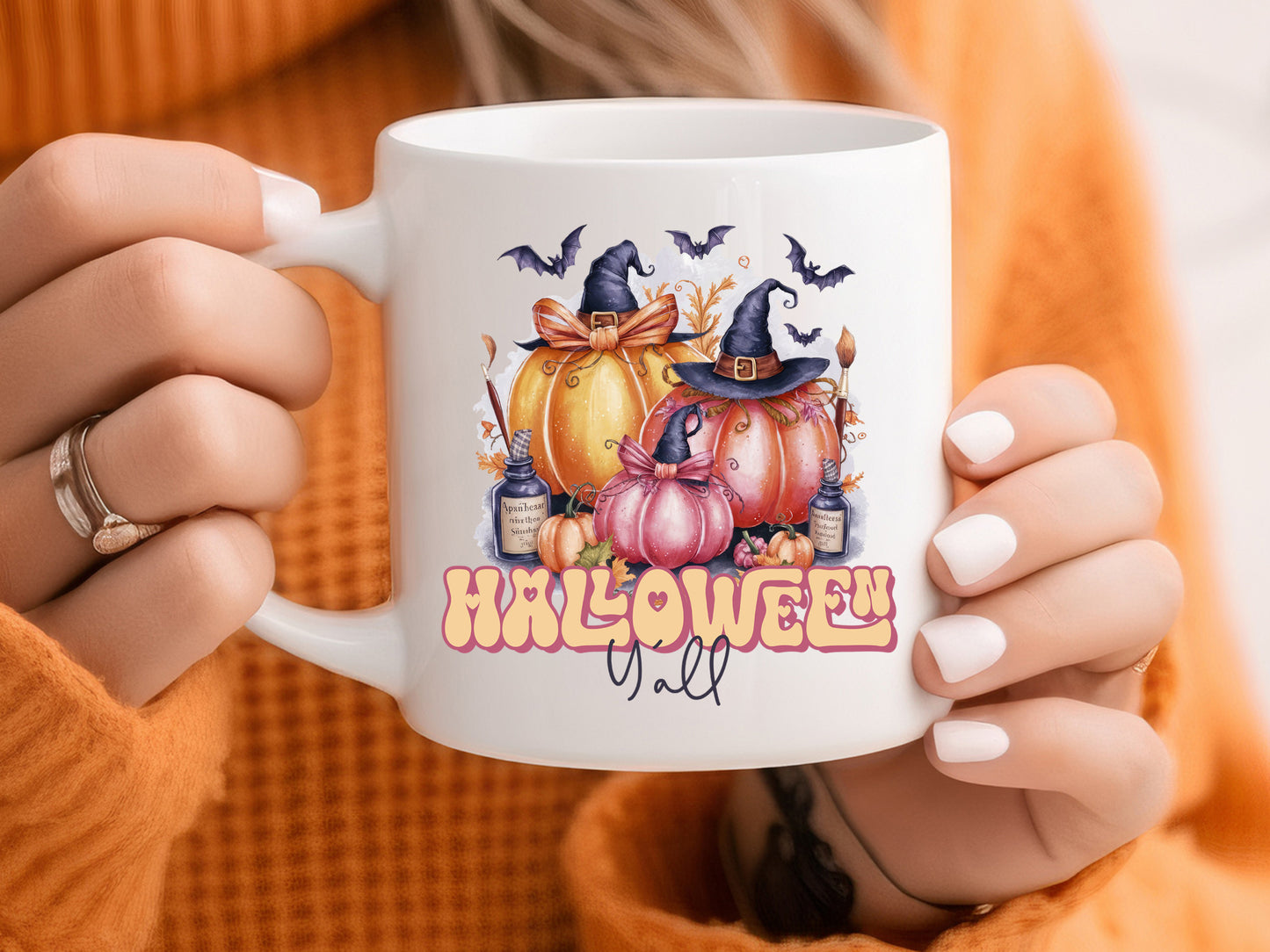 Free Pink Halloween Y'all PNG Sublimation Design