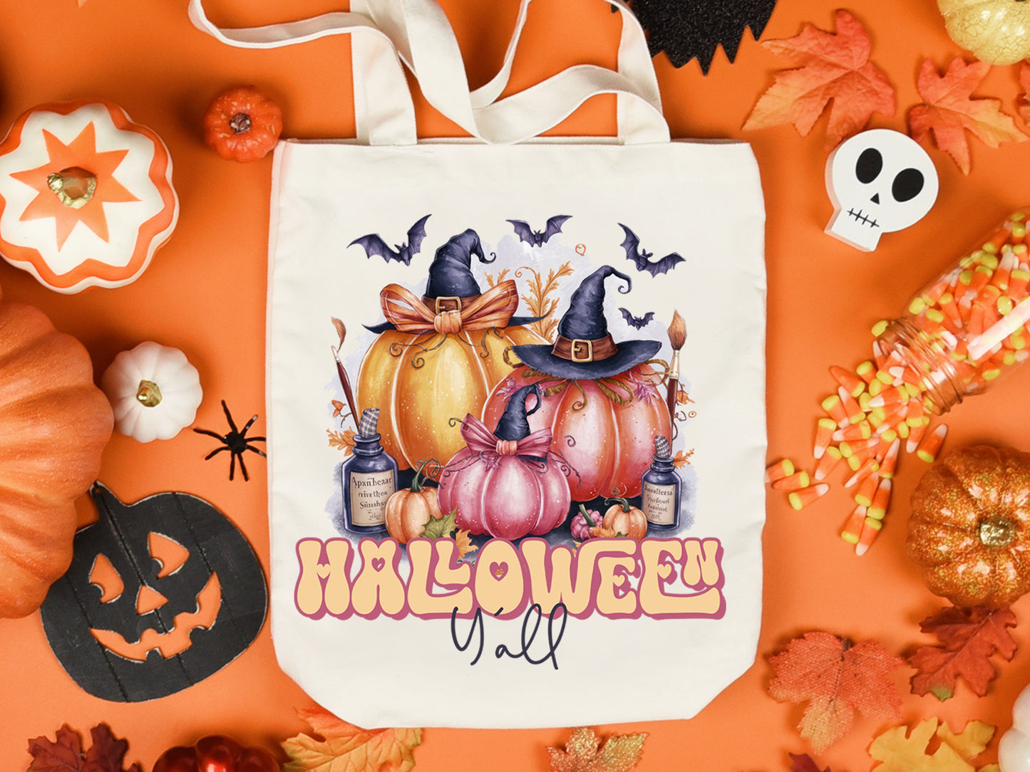 Free Pink Halloween Y'all PNG Sublimation Design