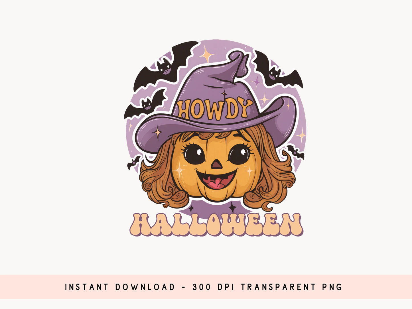 Pink Howdy Halloween Sublimation Design