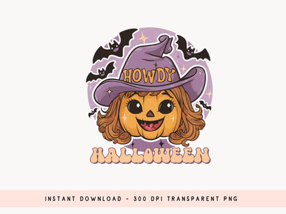 Pink Howdy Halloween Sublimation Design