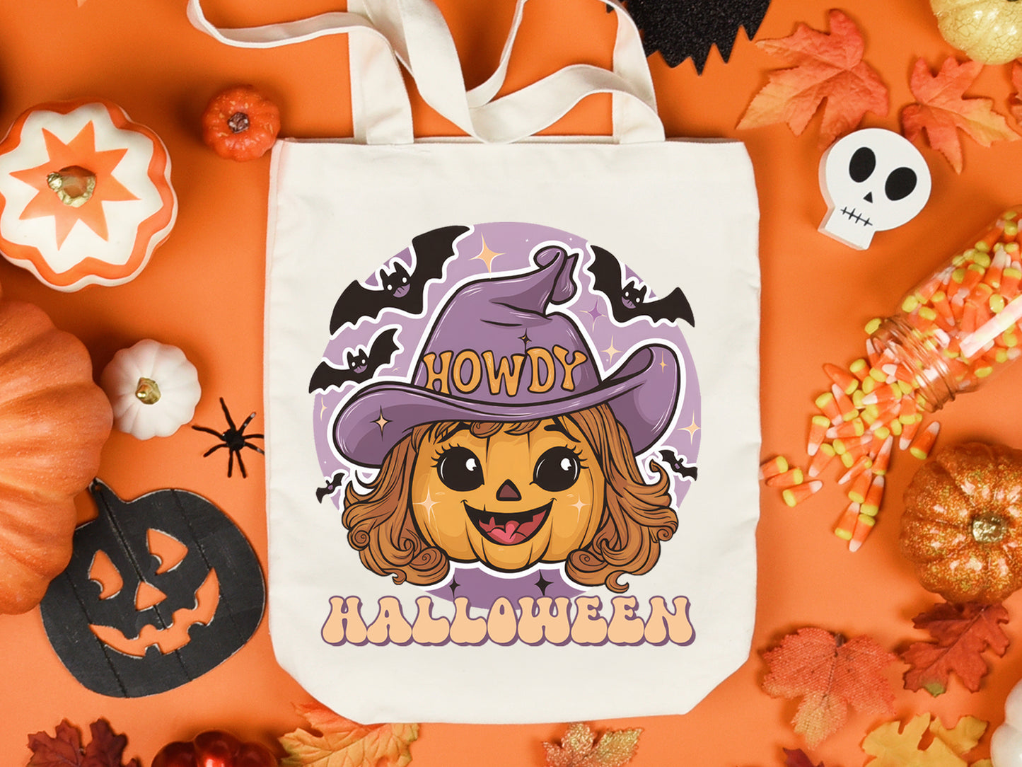 Pink Howdy Halloween Sublimation Design