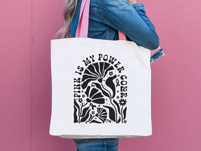Pink is My Power Color, Boho Breast Cancer SVG