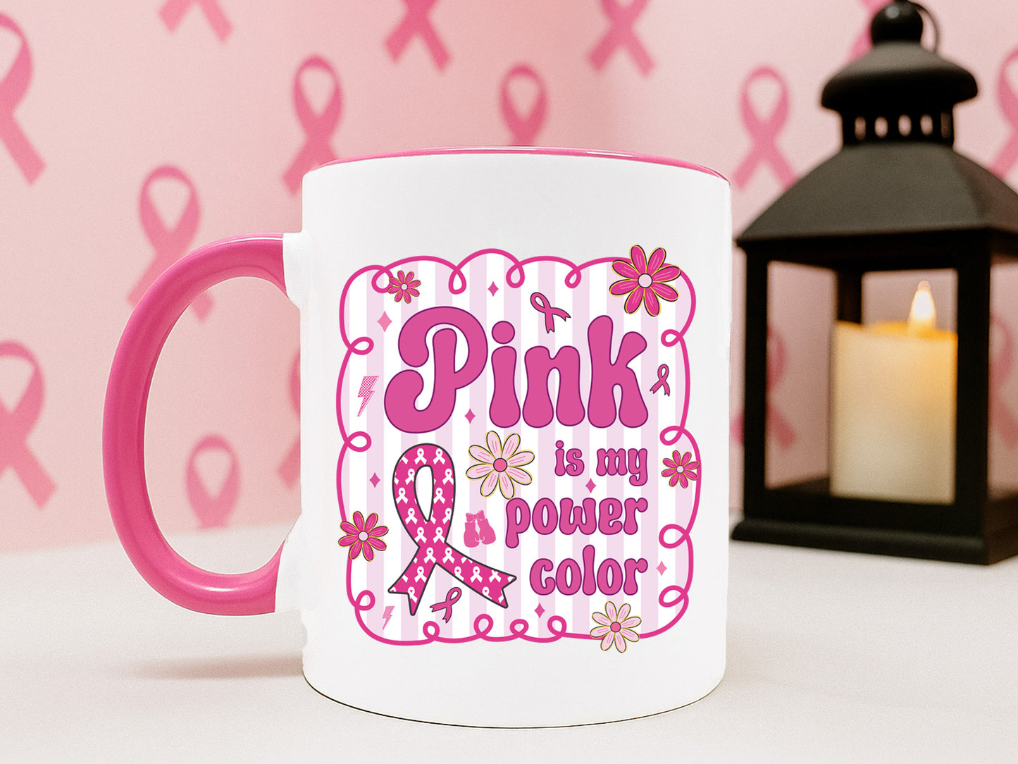 Pink is My Power Color, Breast Cancer Preppy Sublimation
