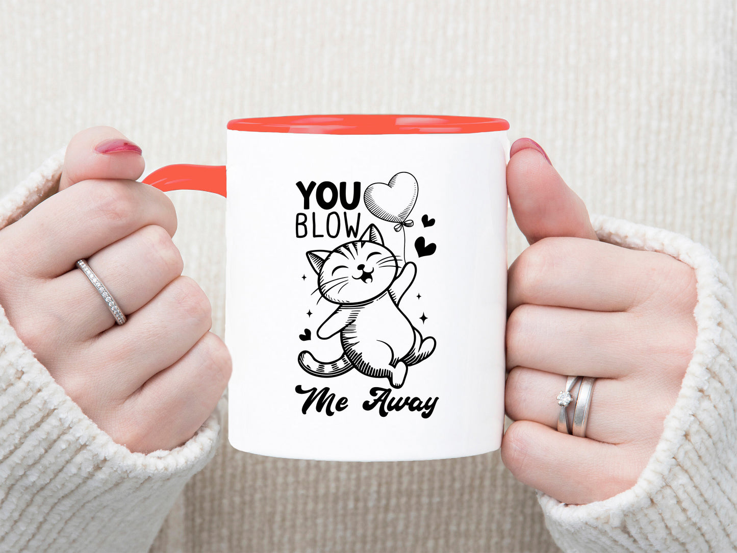 Playful Valentine Cat SVG Graphic - You Blow Me Away