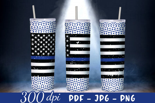 Police 20 Oz Straight Skinny Tumbler Design