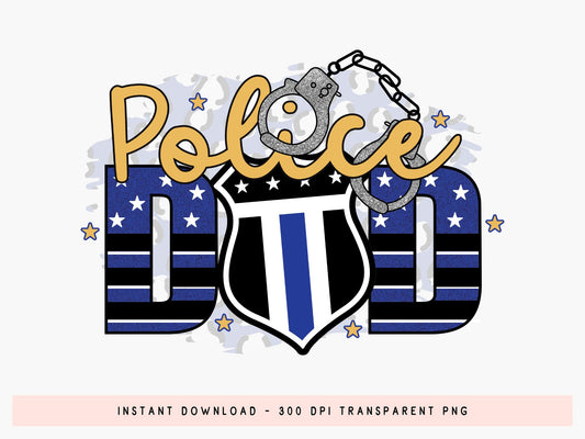 Police Dad Sublimation Design PNG