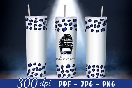 Police Mom Sublimation Tumbler Wrap Design