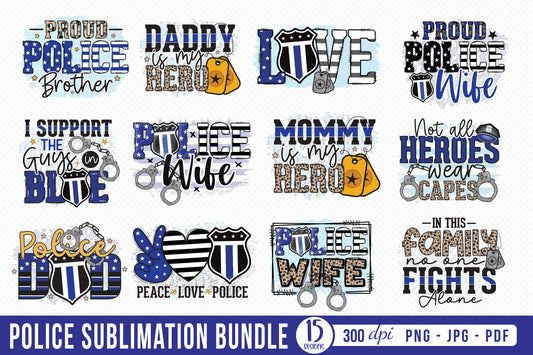Police Sublimation Designs Bundle