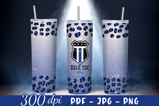 Police Skinny Tumbler Sublimation 20oz Wrap