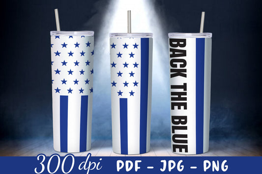 Police Skinny Tumbler Sublimation Design