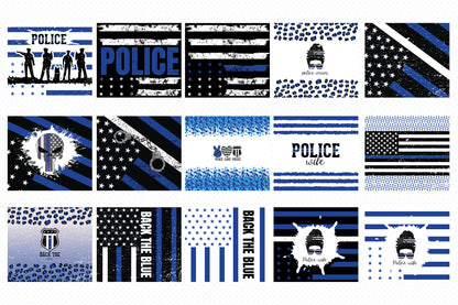 Police Tumbler Wraps Sublimation Bundle