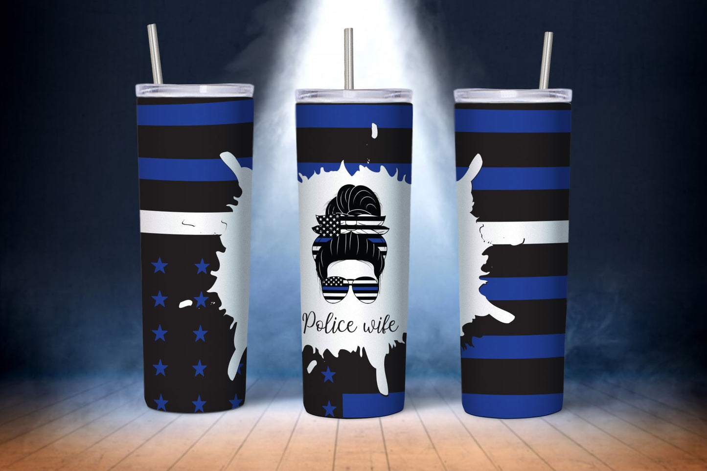 Police Tumbler Wraps Sublimation Bundle