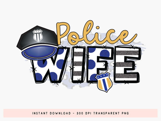 Police Wife PNG Sublimation Design