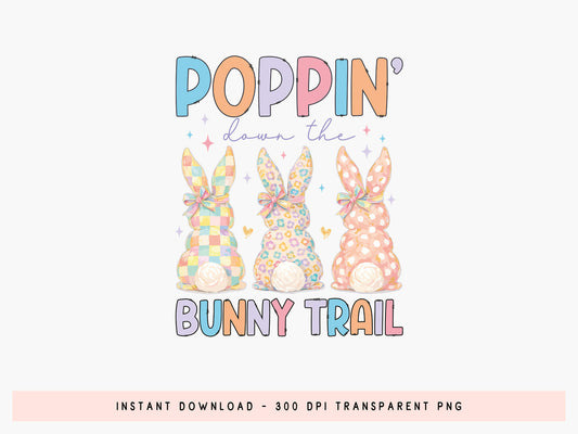 Poppin' Down the Bunny Trail, Preppy Easter PNG