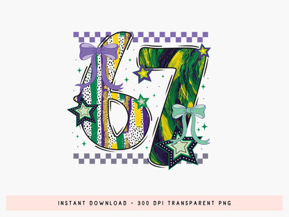 Preppy 67 Mardi Gras Sublimation Design