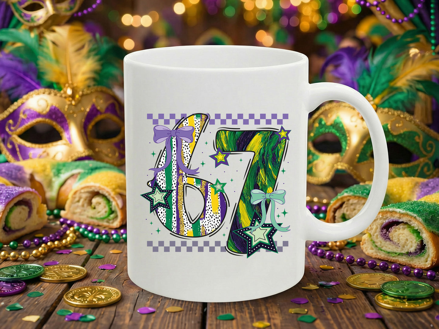 Preppy 67 Mardi Gras Sublimation Design