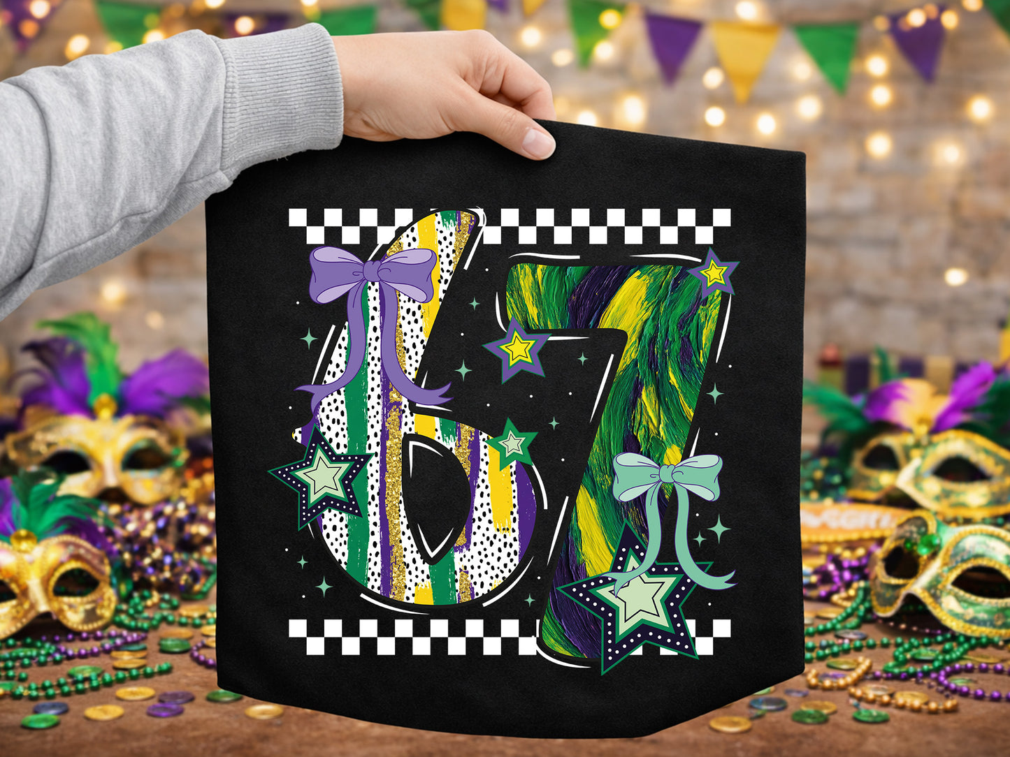 Preppy 67 Mardi Gras Sublimation Design