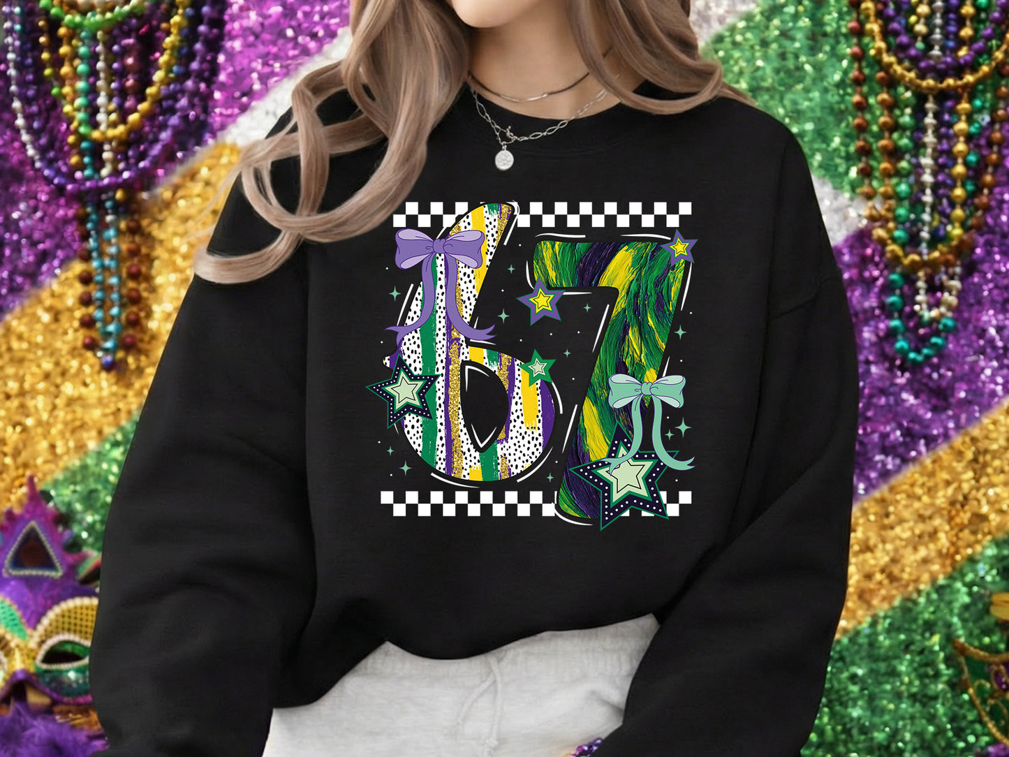 Preppy 67 Mardi Gras Sublimation Design