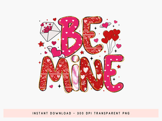 Preppy Be Mine Valentine Sublimation Design