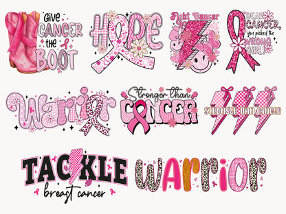 Preppy Breast Cancer Sublimation Designs Bundle