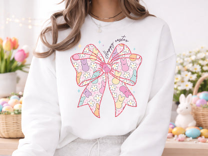 Preppy Bunny Coquette Happy Easter PNG