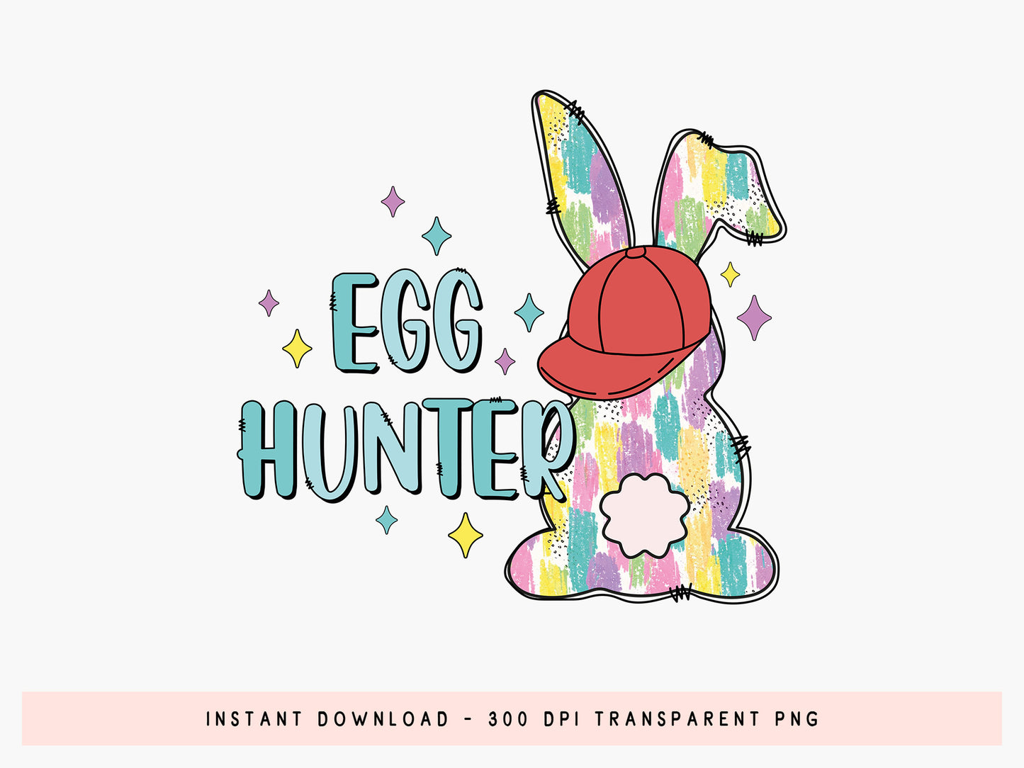 Preppy Bunny Easter Egg Hunter Sublimation