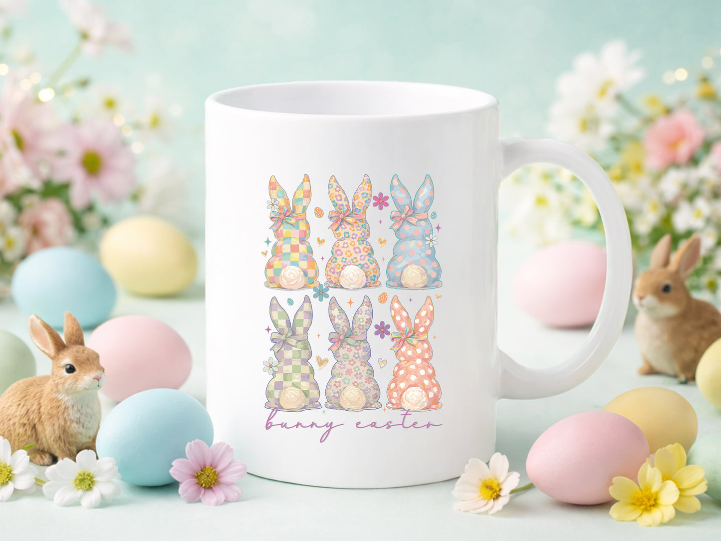 Preppy Bunny Easter Sublimation Print