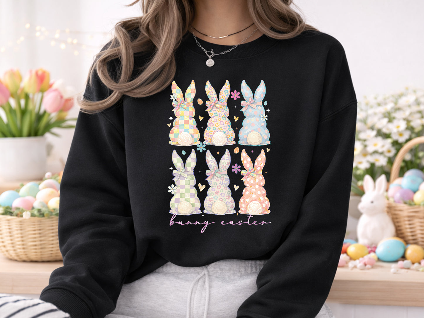 Preppy Bunny Easter Sublimation Print