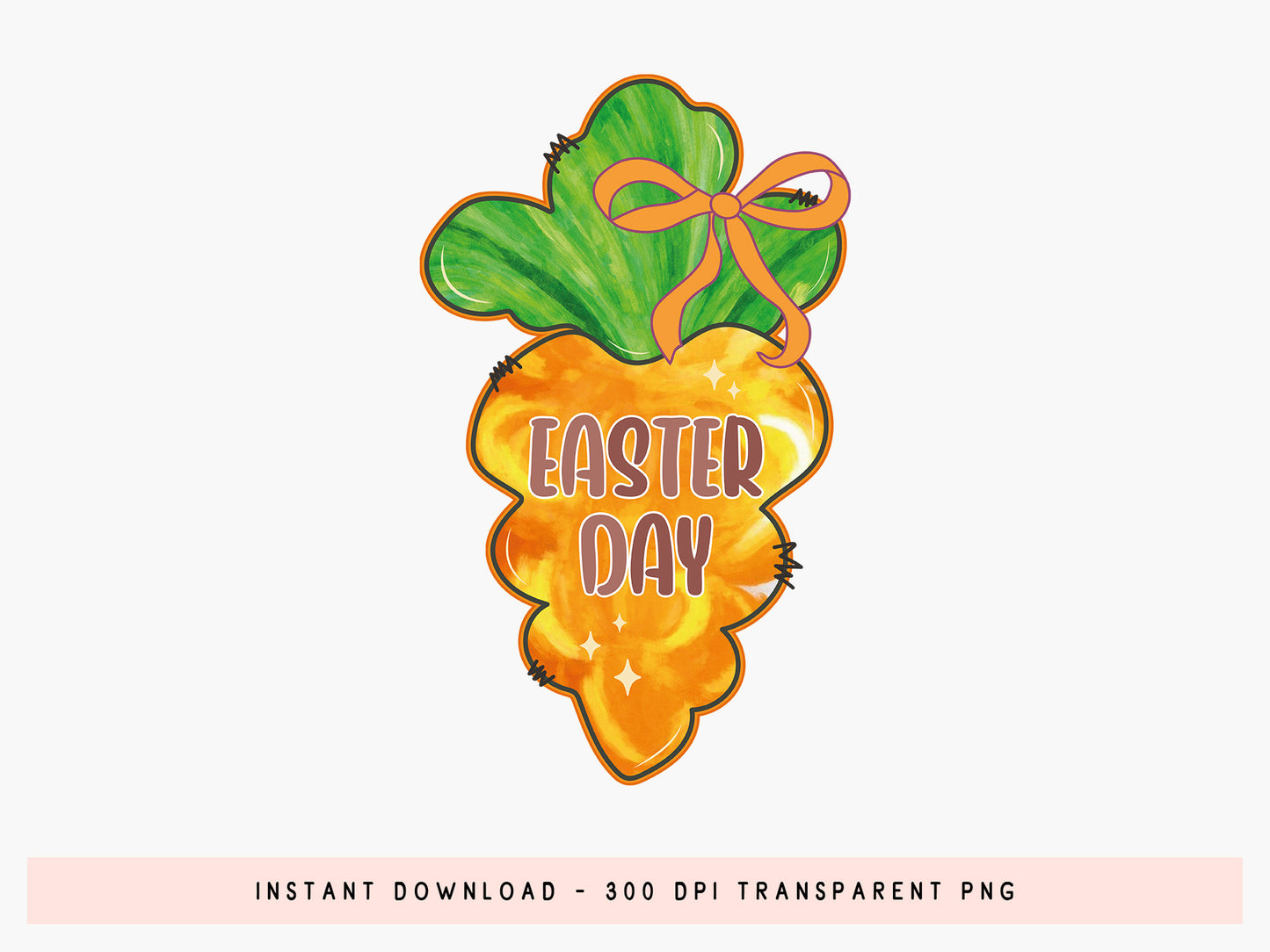 Preppy Carrot Easter Day Sublimation PNG