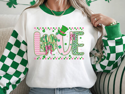 Preppy Coquette Love St Patrick's Day Sublimation