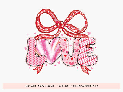 Preppy Coquette Love Valentine's Day Sublimation