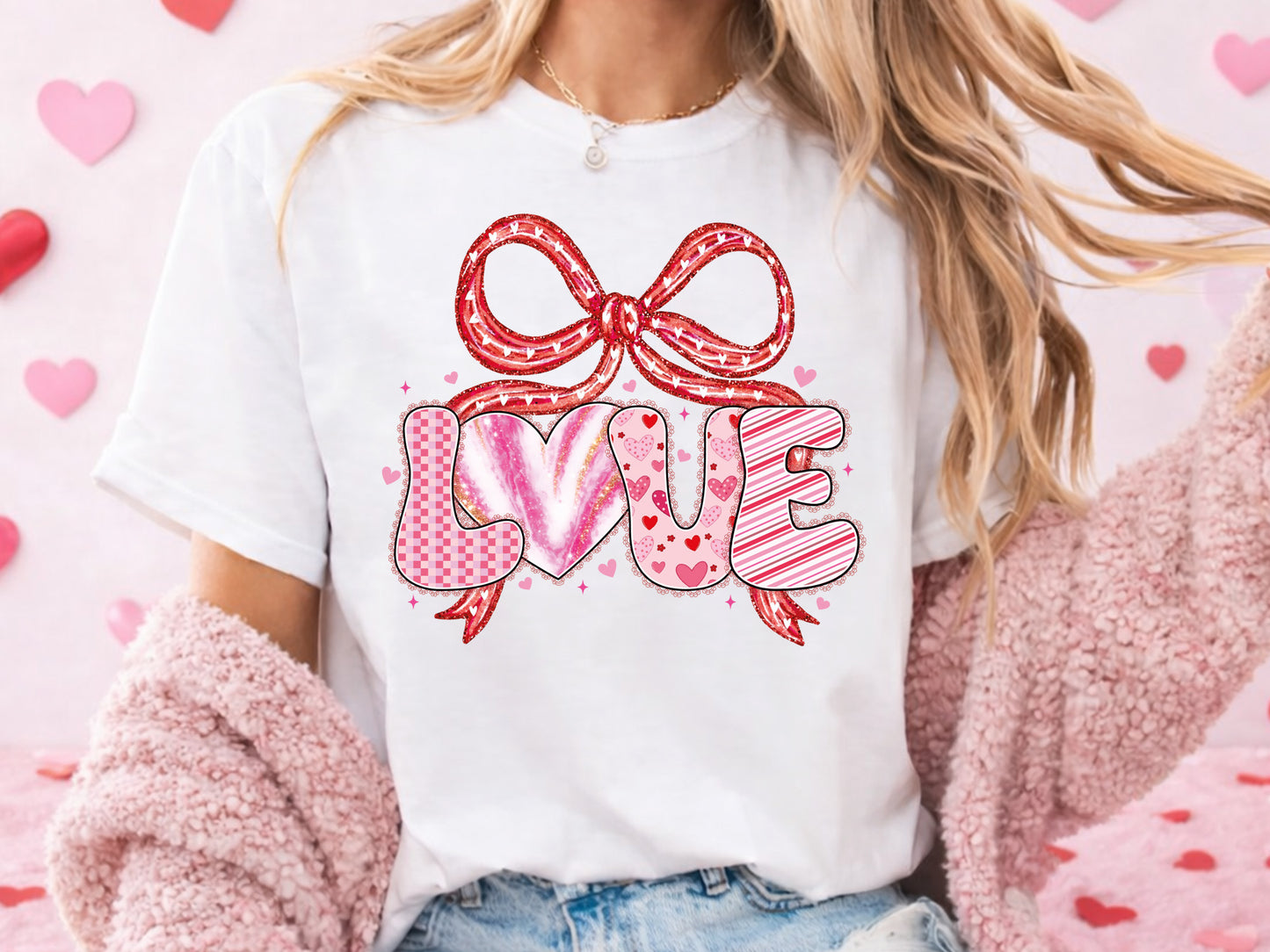 Preppy Coquette Love Valentine's Day Sublimation