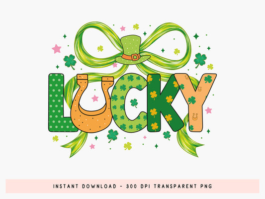 Preppy Coquette Lucky St Patrick's Day Sublimation