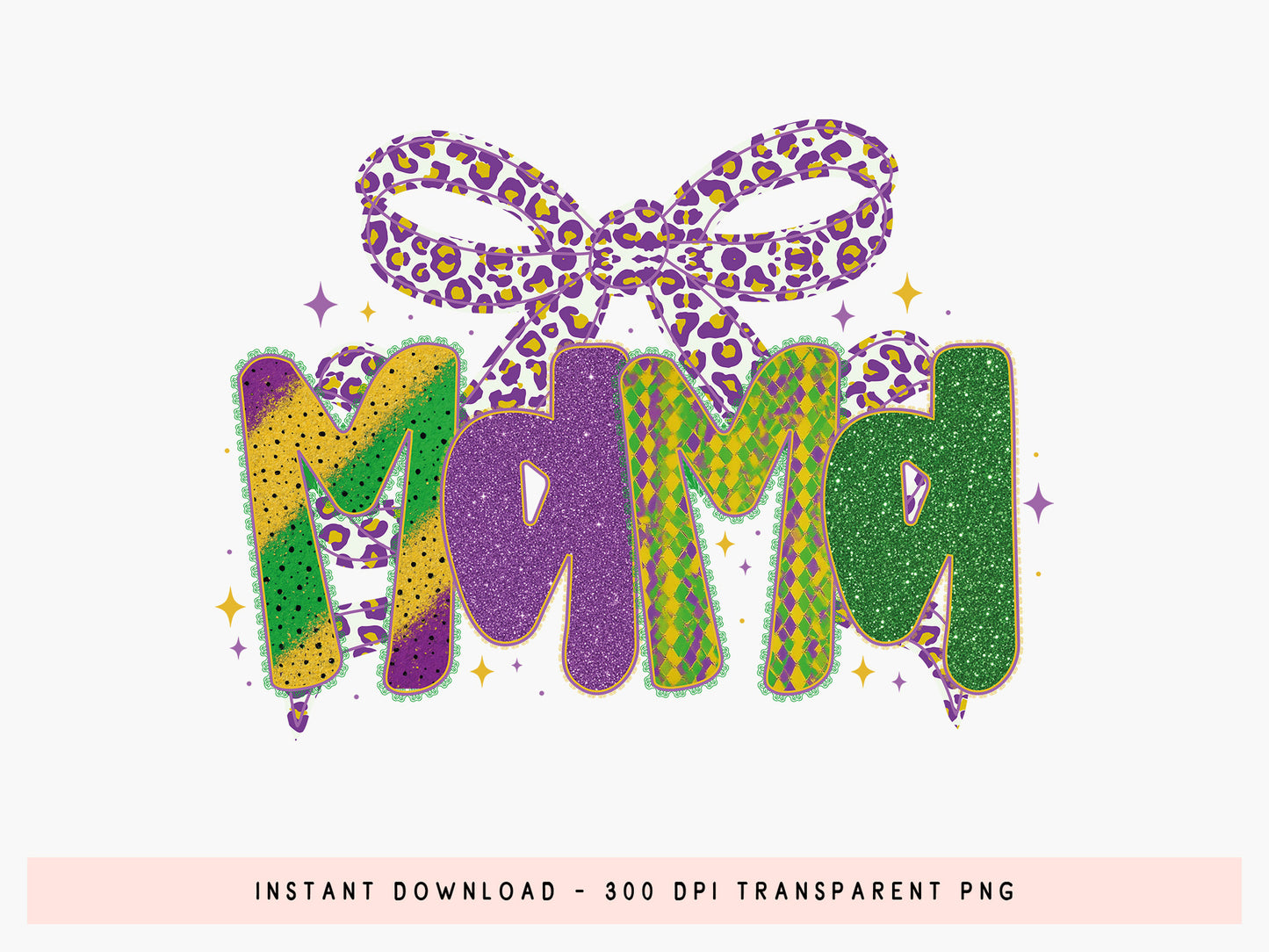 Preppy Coquette Mama Mardi Gras Sublimation