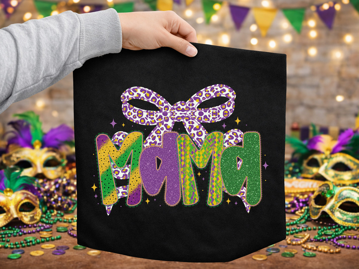 Preppy Coquette Mama Mardi Gras Sublimation