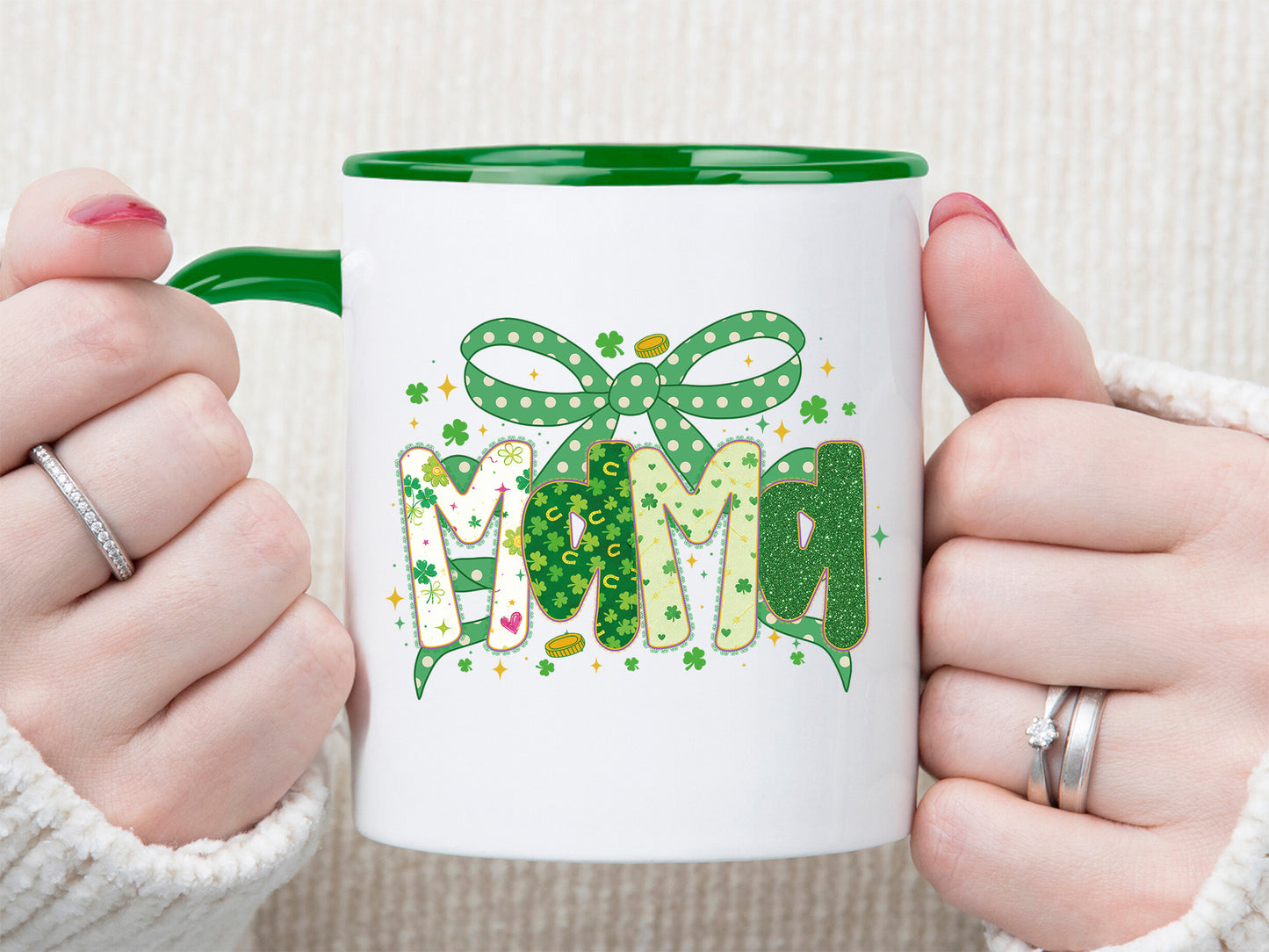 Preppy Coquette Mama St Patrick's Day Sublimation