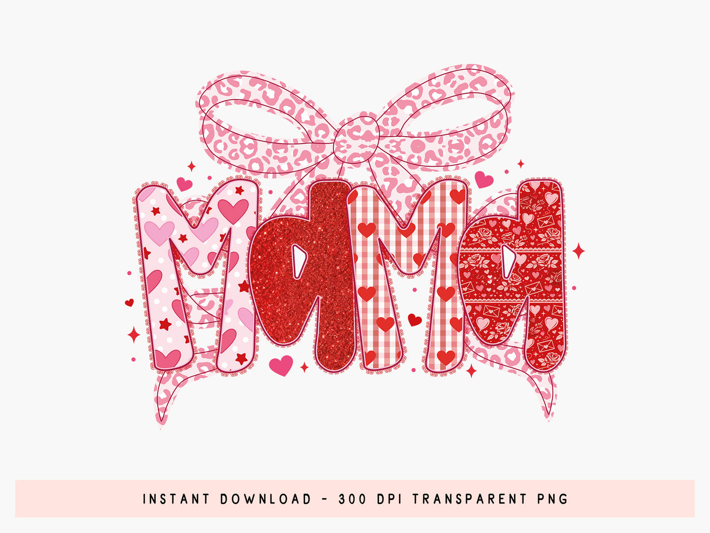 Preppy Coquette Mama Valentine Sublimation