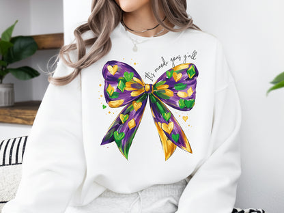 Preppy Coquette Mardi Gras Y'all Sublimation