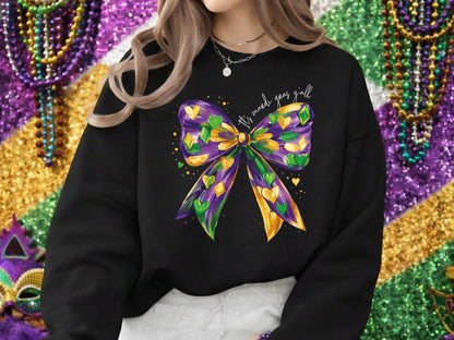 Preppy Coquette Mardi Gras Y'all Sublimation