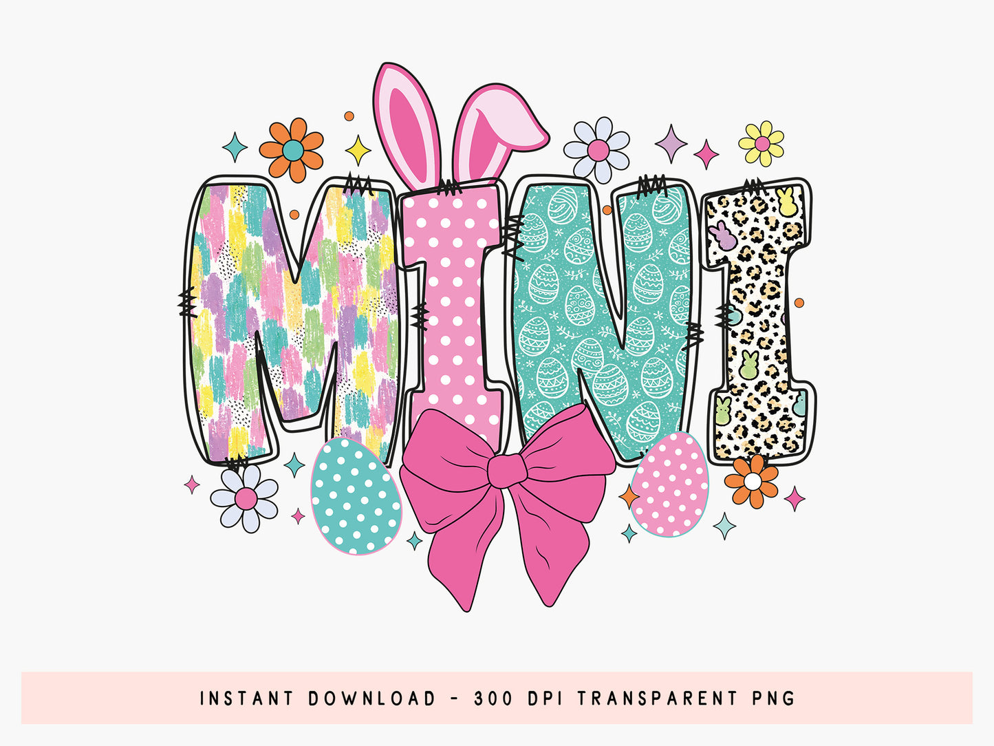 Preppy Coquette Mini Easter Sublimation PNG