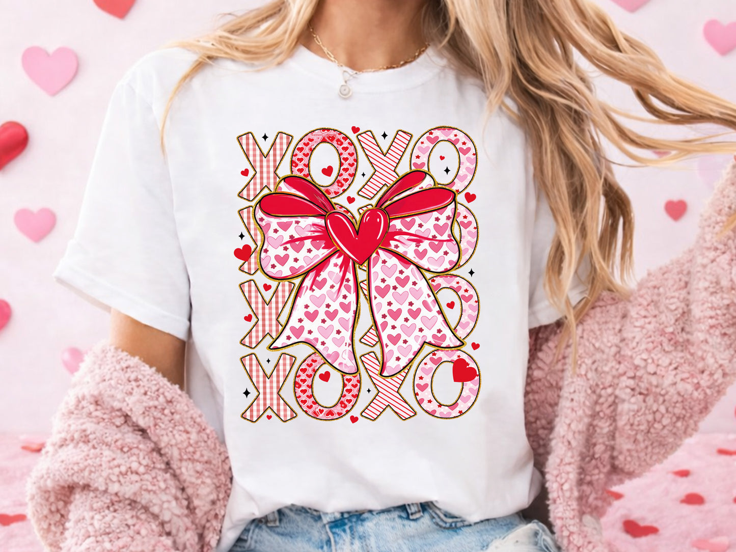 Preppy Coquette Xoxo Valentine Sublimation PNG