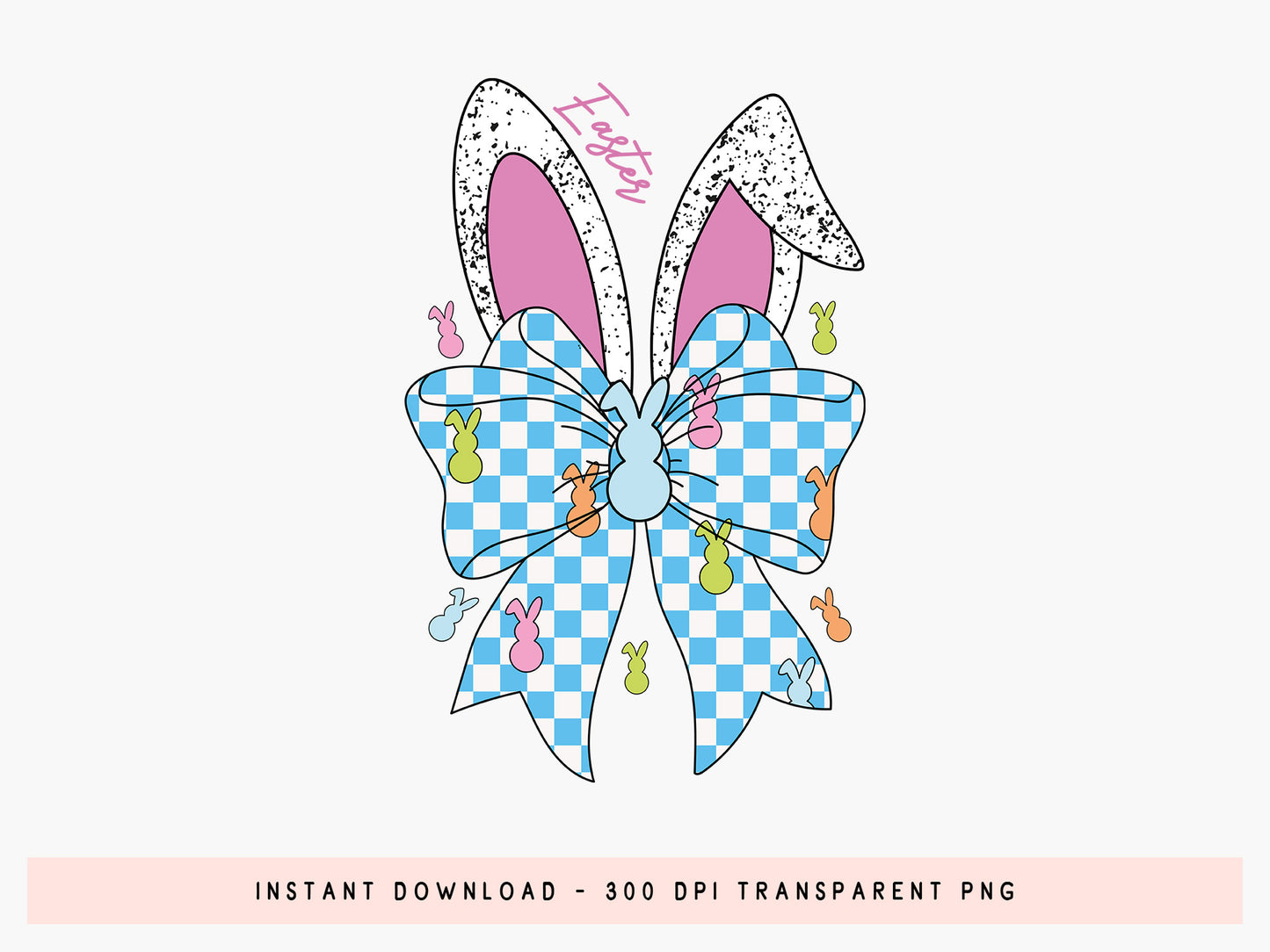 Preppy Easter Bunny Sublimation design