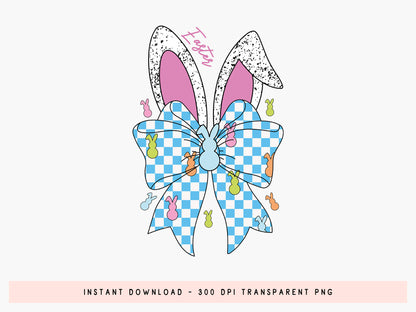 Preppy Easter Bunny Sublimation design