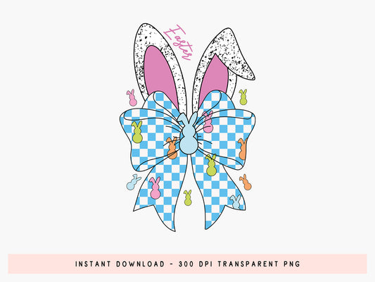 Preppy Easter Bunny Sublimation design