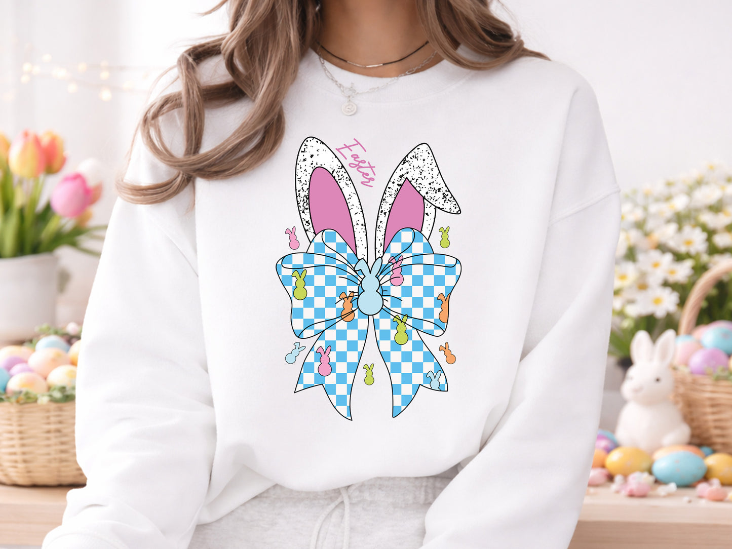 Preppy Easter Bunny Sublimation design