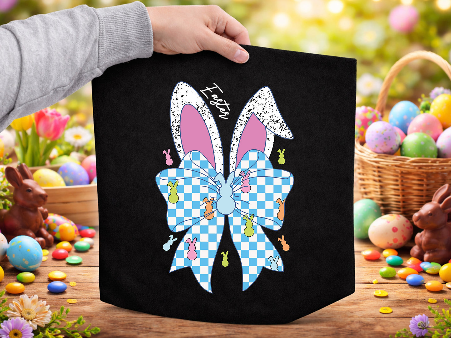 Preppy Easter Bunny Sublimation design