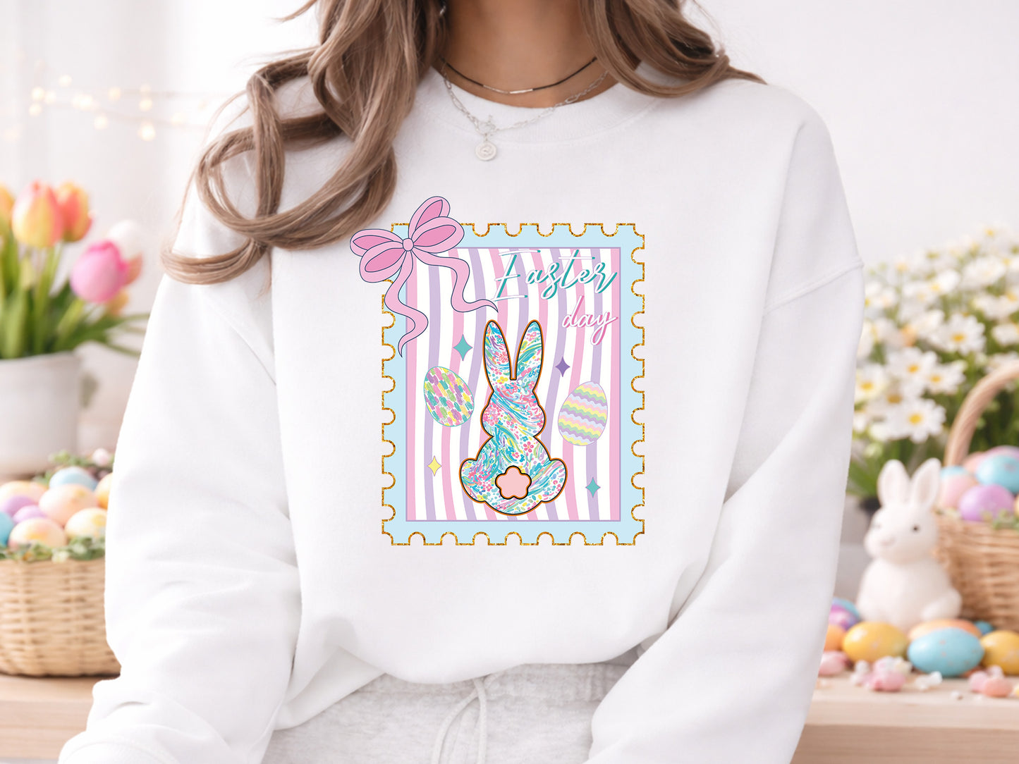 Preppy Easter Day Sublimation Design
